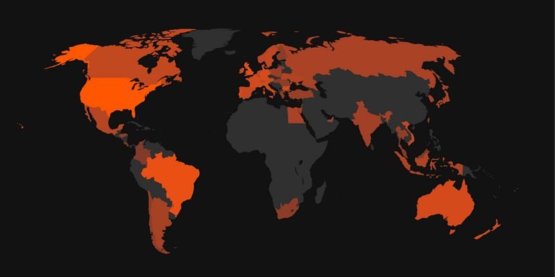 Mapa del alcance global de audiencia de Maya Fourteen